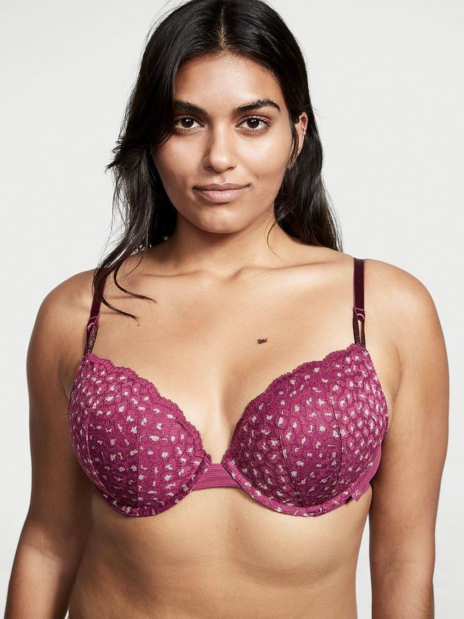 Berry Stained Purple Lace Push Up T-Shirt Bra (R65629) | €11