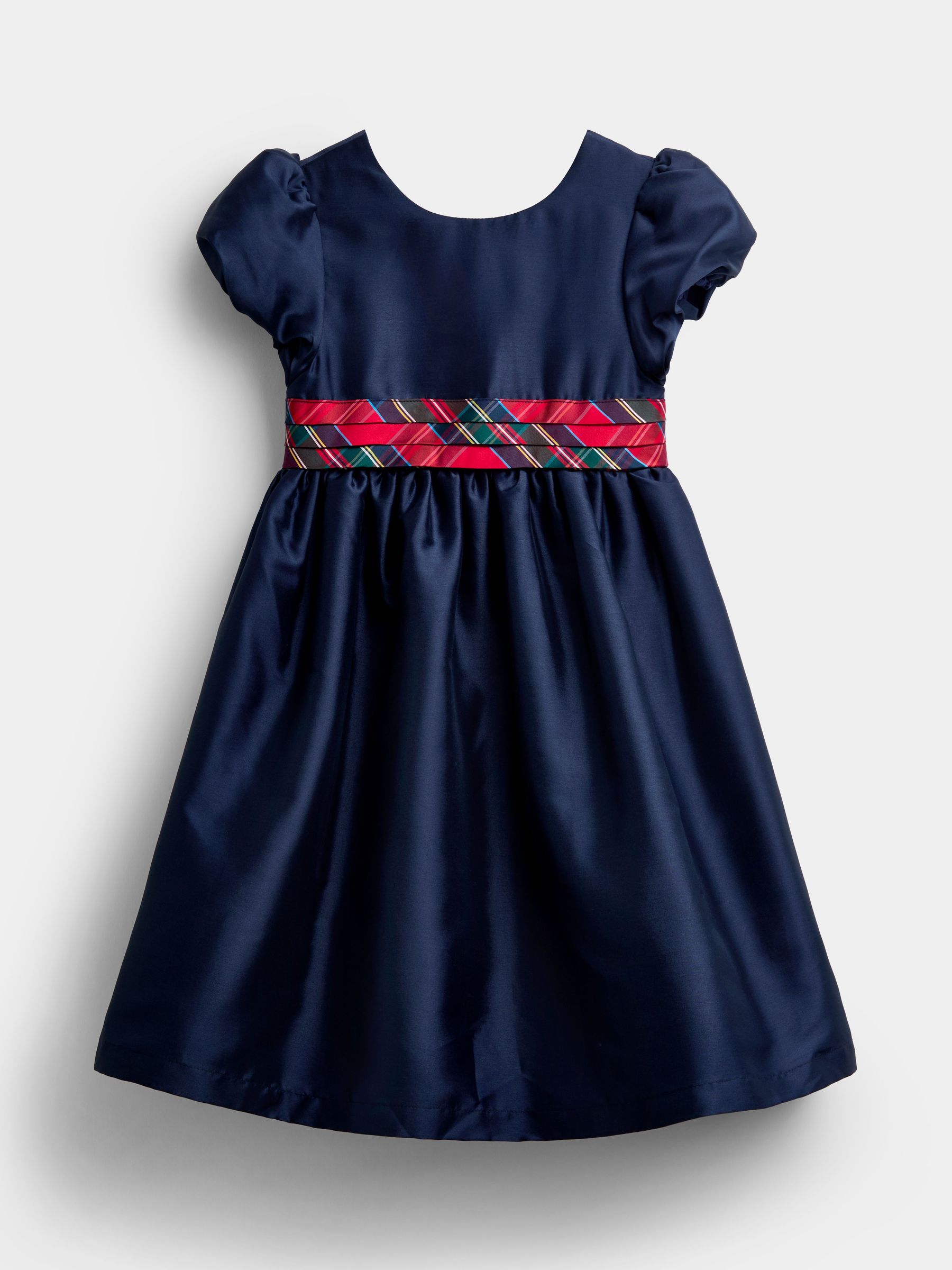 Red - Taffeta & Check Bow Party Dress