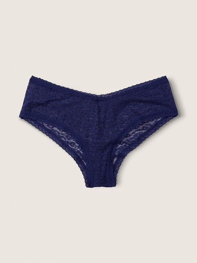 Ensign Navy Blue Lace Logo Cheeky Knickers (R73016) | €4