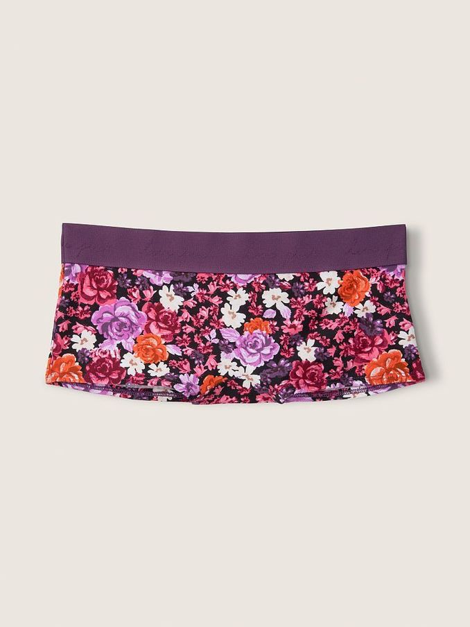 Pure Black Garden Floral Cotton Logo Short Knicker (R73702) | €4