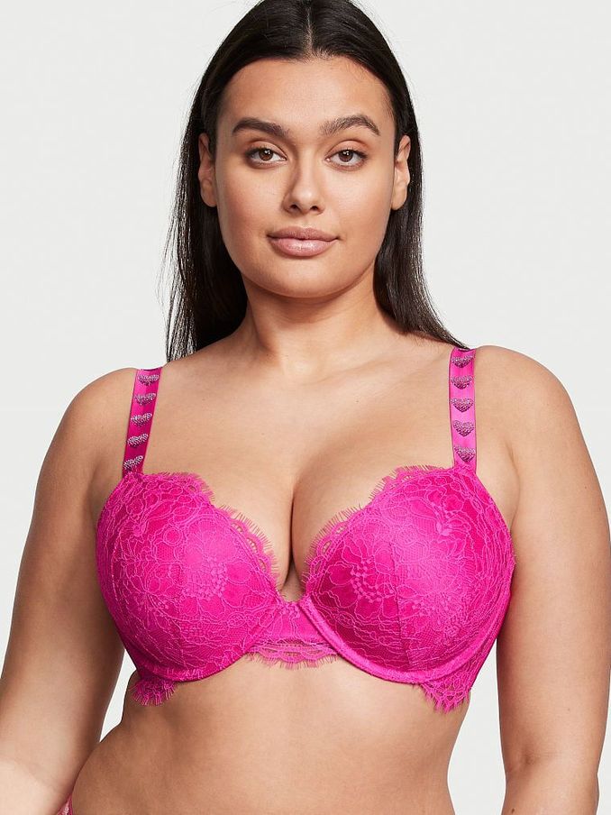 Fuchsia Frenzy Pink Shine Strap Push Up Bra (R74609) | €33