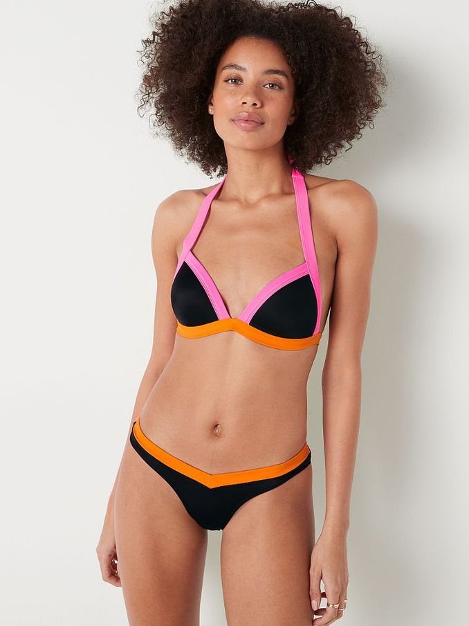 Radient Rose Black Push Up Triangle Halterneck Bikini Top (R74619) | €22