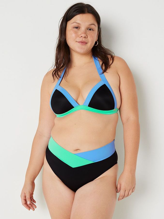 Cornflower Blue Colour Block Cross Over Bikini Bottom (R74624) | €22