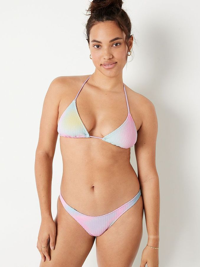 Purple Multi Crinkle Triangle Halterneck Bikini Top (R80654) | €22