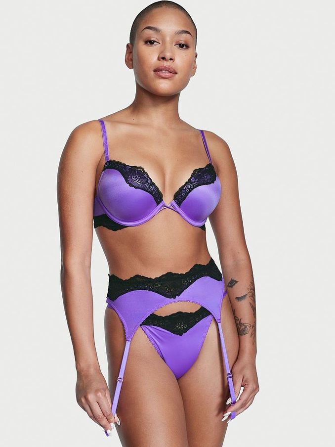 Luscious Lavender Purple Lace Trim Suspenders (R80733) | €11