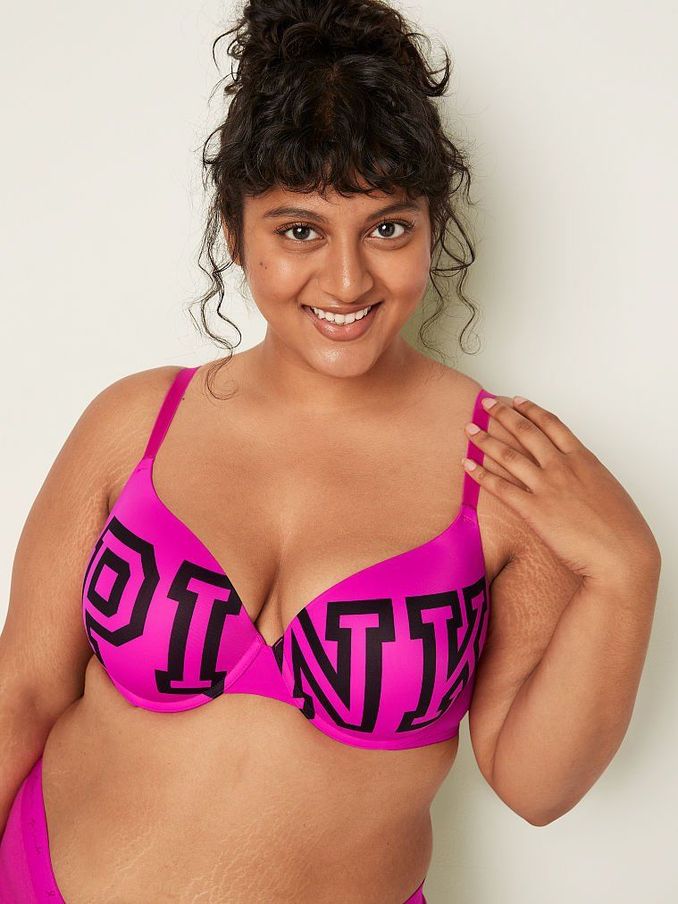 PinkNeon Fuchsia Pink Smooth Push Up T-Shirt Bra (R82454) | €11