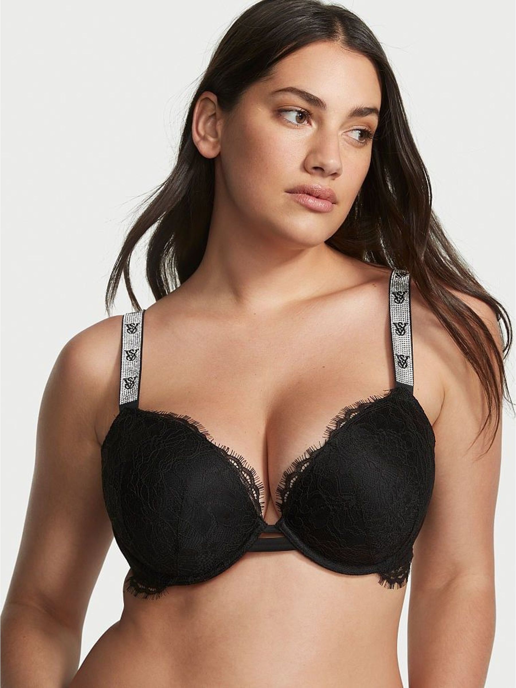 Black Monogram Push Up Shine Strap Bra (R83669) | €68