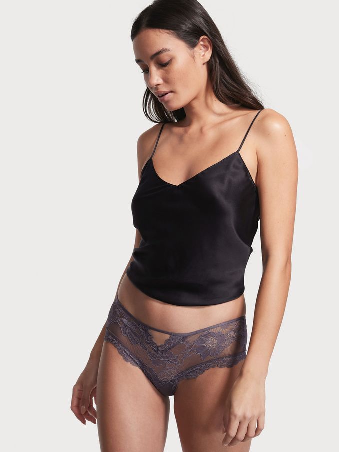 Tornado Purple Sheer Mesh & Lace Cutout Cheeky Knickers (R92591) | €3