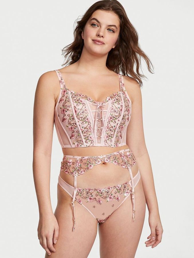 Ballet Pink Embroidered Suspenders (R93425) | €11
