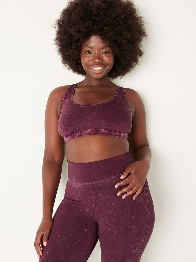 Rich Maroon Wash Red Loungin' Cotton Scoop Bralette (RE3393) | €11