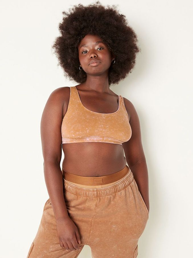 Warm Brown Wash Loungin' Cotton Scoop Bralette (RG3802) | €11