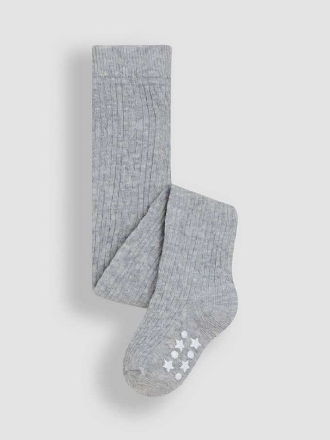 Grey Cotton Rich Cable Tights (T11187) | $7