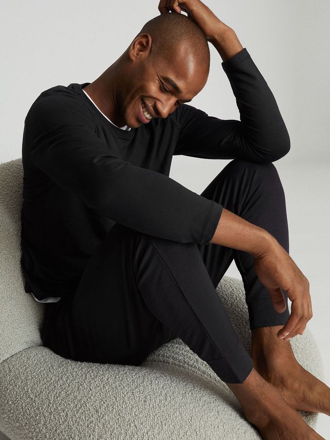 Crew Neck Jersey Top in Charcoal (T43548) | €41