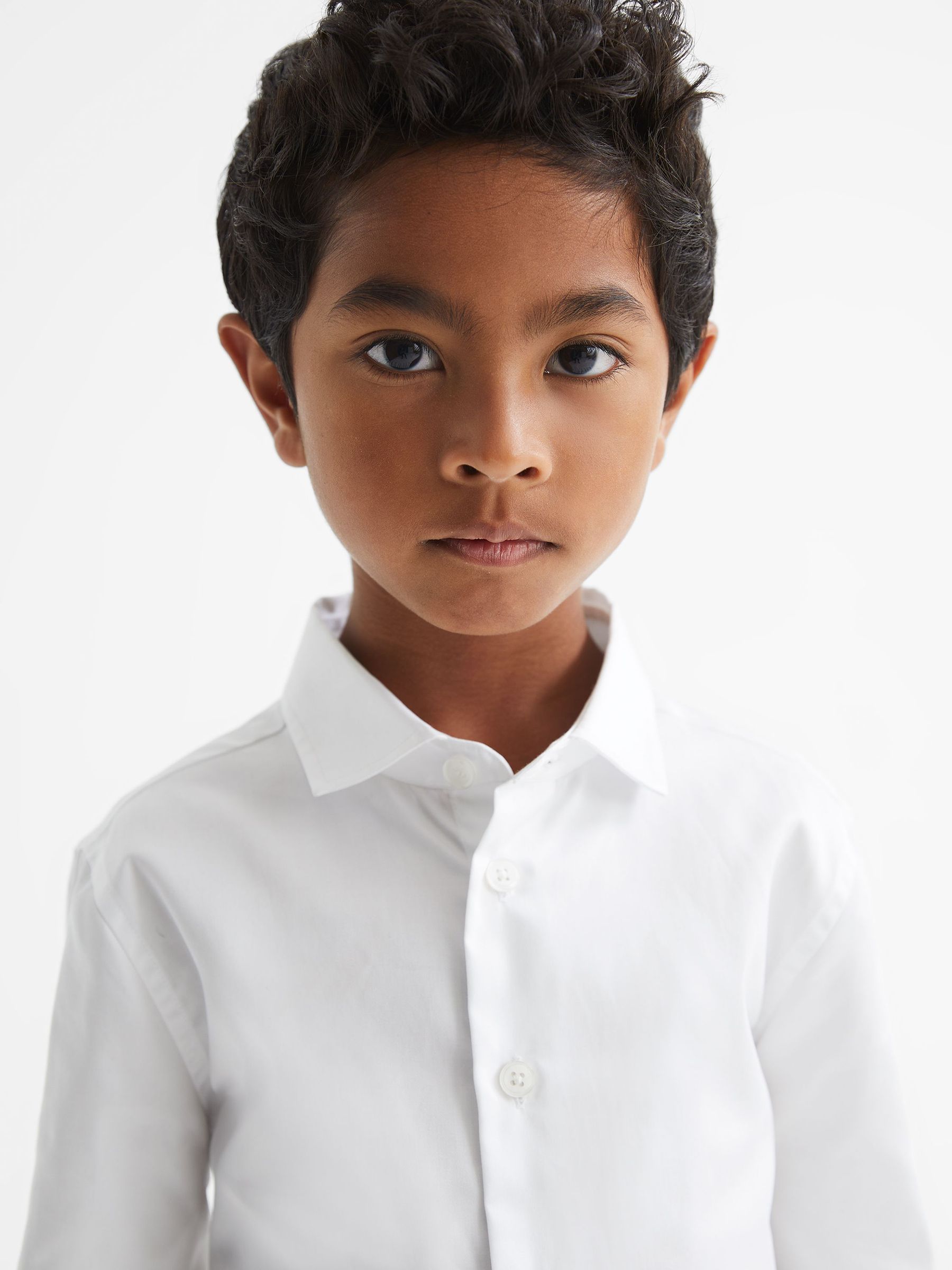 Junior Slim Fit Formal Shirt in White (T44824) | US$45