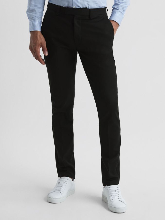Slim Fit Chinos in Black (T44848) | 200 QAR
