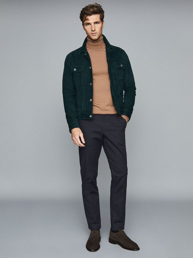 Regular Fit Chinos in Navy (T44849) | US$75