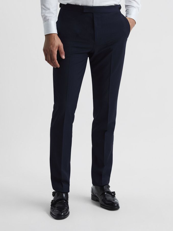 Modern Fit Travel Trousers in Navy (T44850) | $56