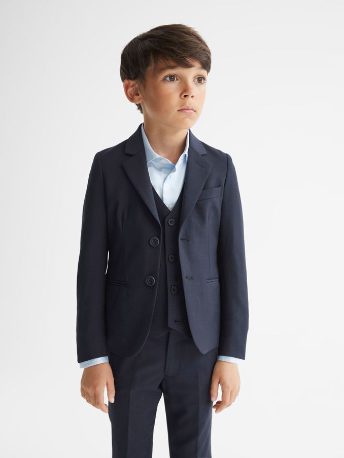 Senior Modern Fit Mixer Blazer in Navy (T54331) | US$175