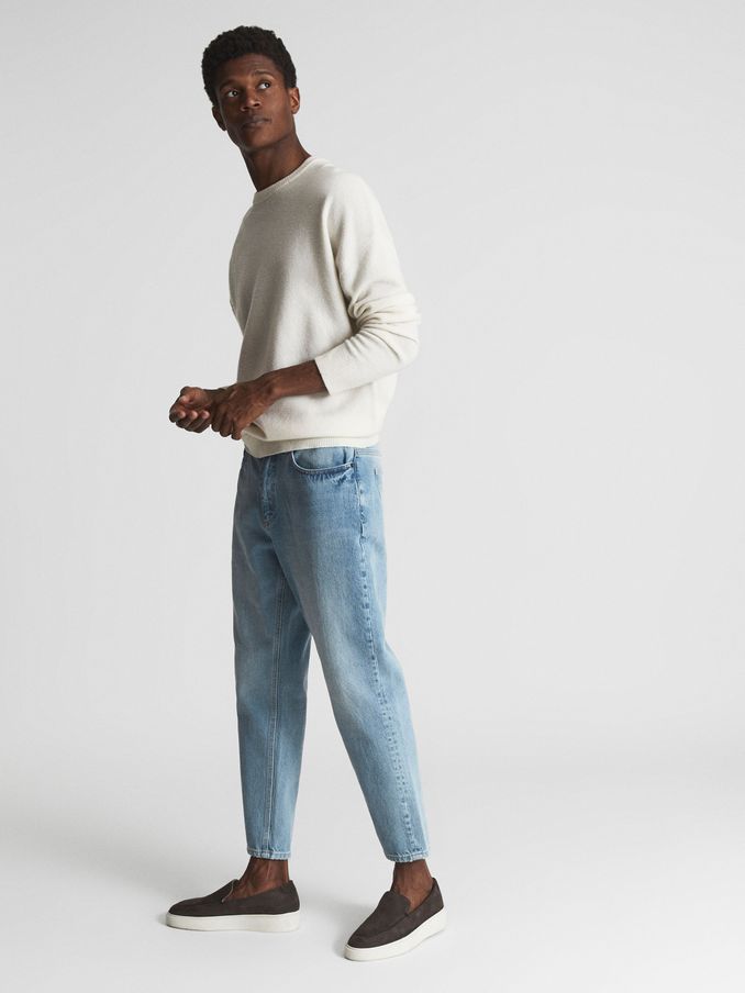 Washed Cropped Jeans in Blue (T57748) | CHF 48