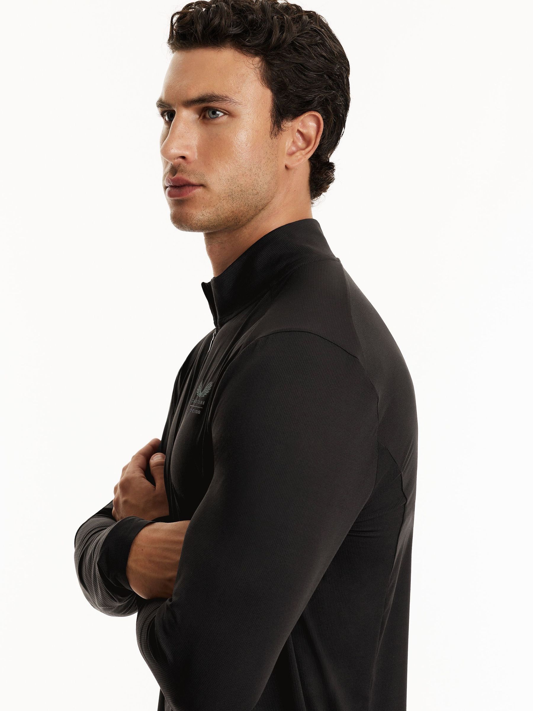 Black - Regular Reiss | Castore Performance Quarter-zip Top