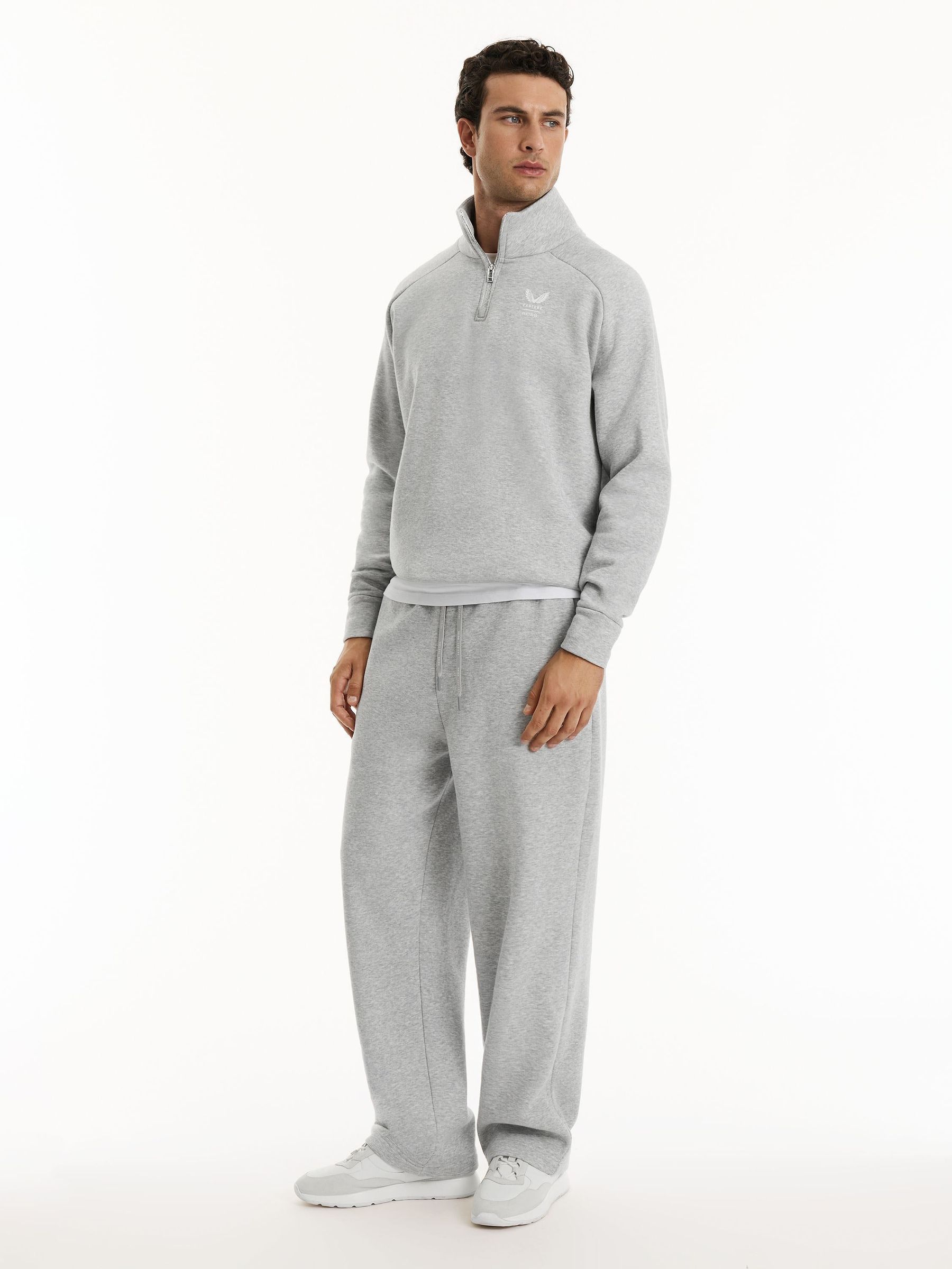 Light Grey - Regular Reiss | Castore Relaxed Quarter-zip Sweatshirt