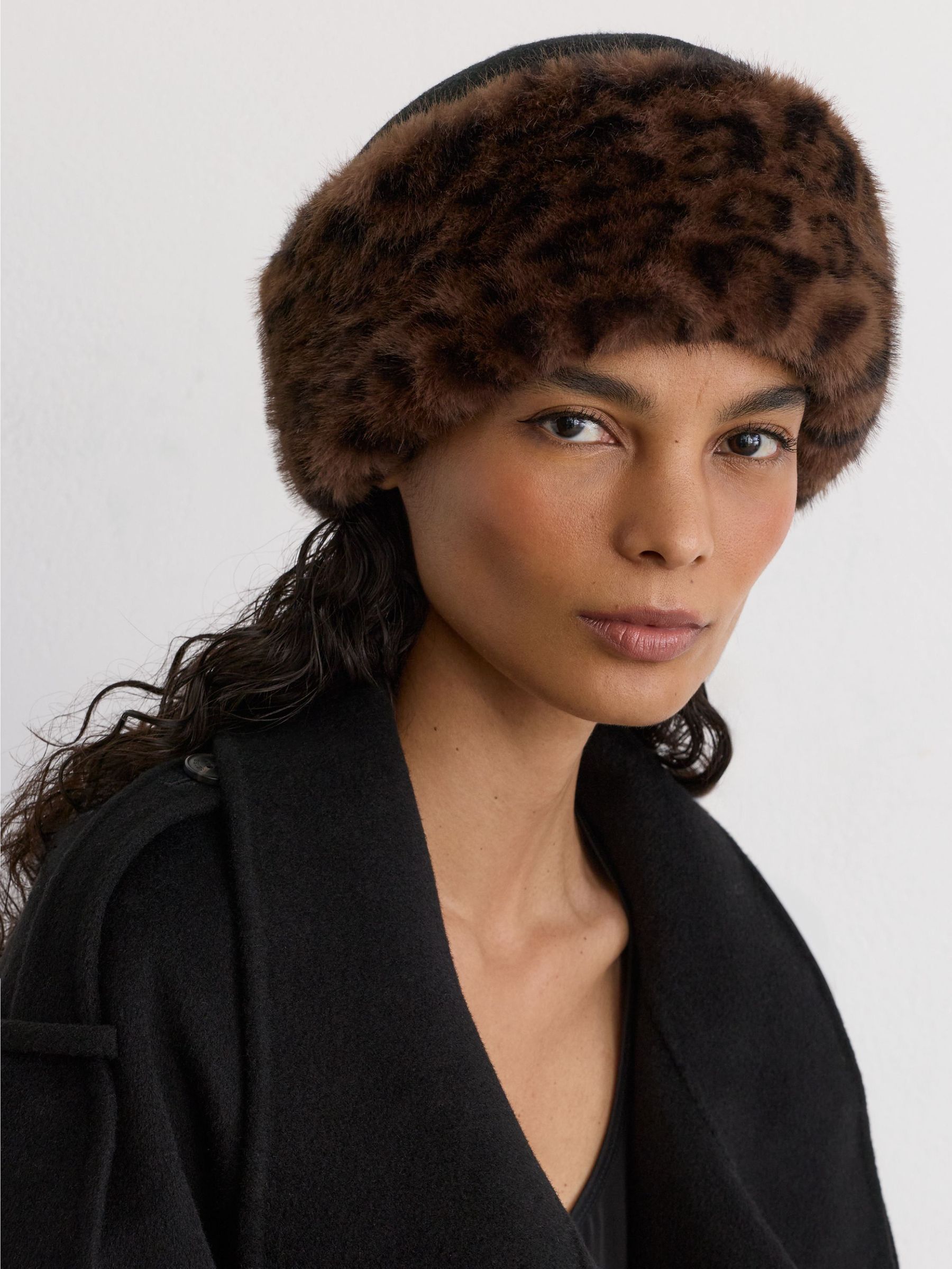 Black - Faux Fur Hat