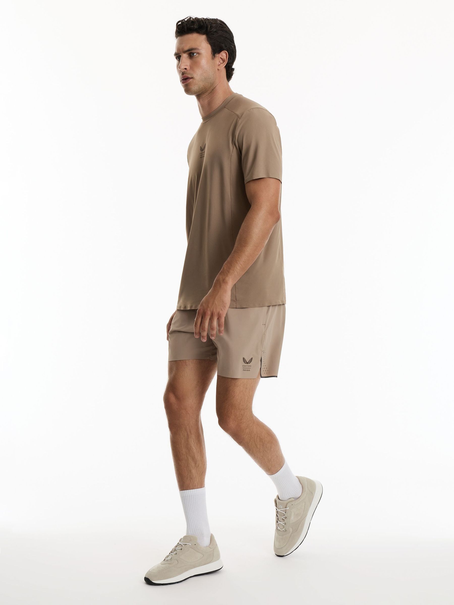 beige - Regular Reiss | Castore 5-inch Training Shorts