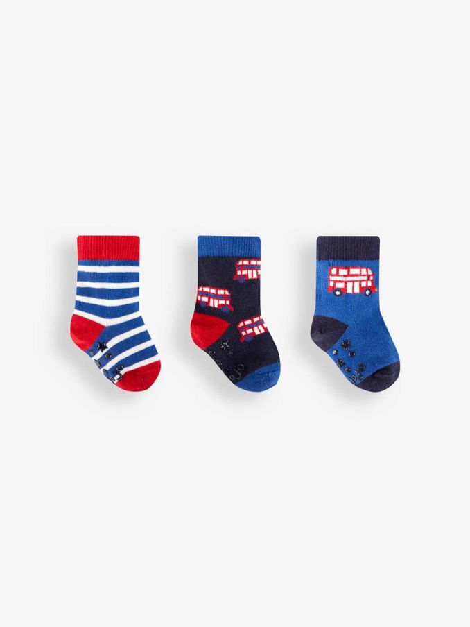 3-Pack London Bus Socks in Navy (T75683) | $7