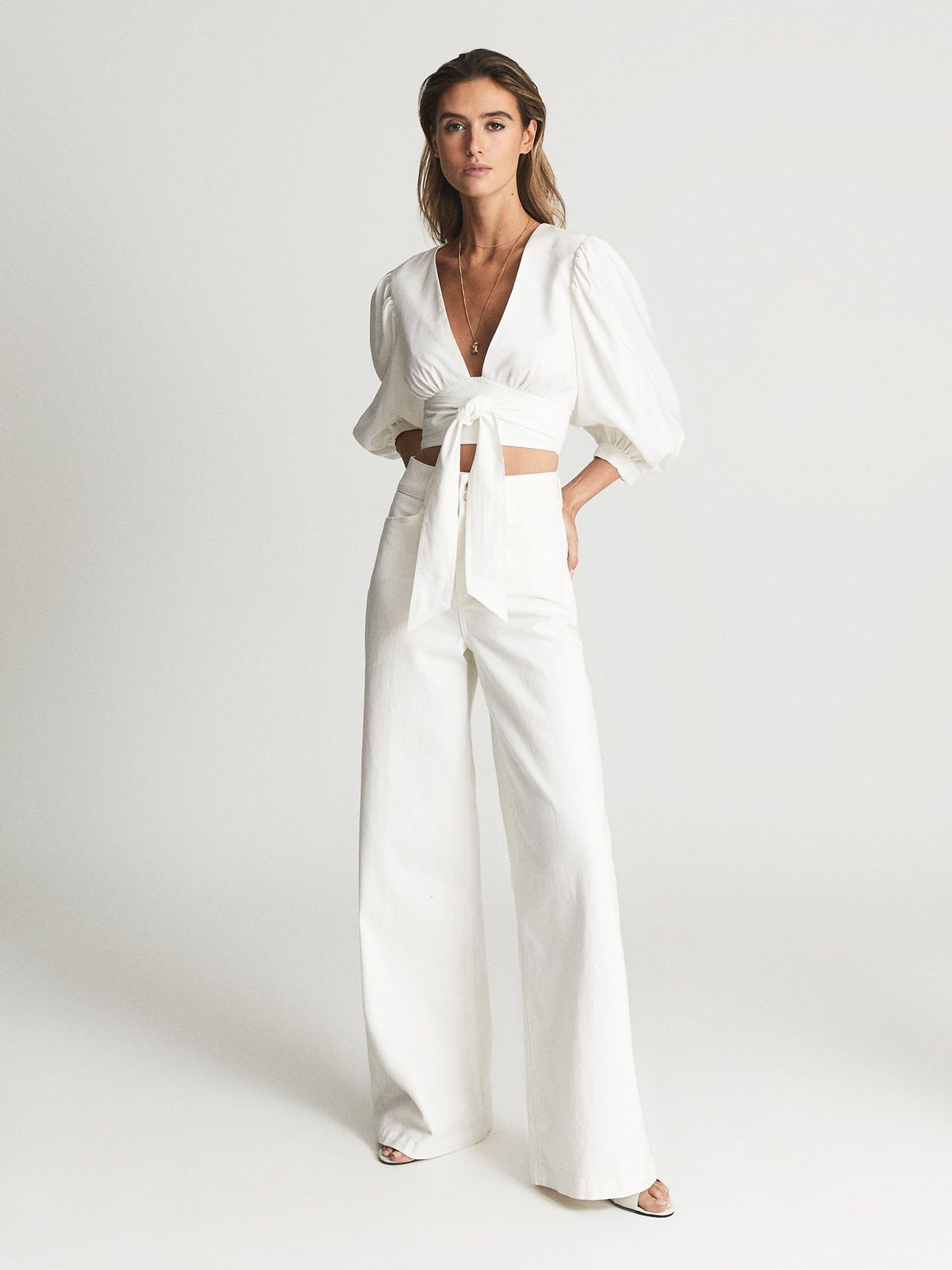 Paige Wide Leg Jeans in Ecru (T94119) | SGD 210