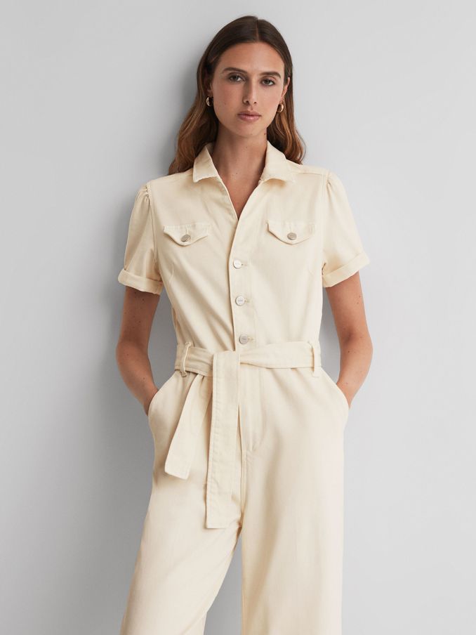 Paige Anessa Denim Jumpsuit in Ecru (T94125) | €210