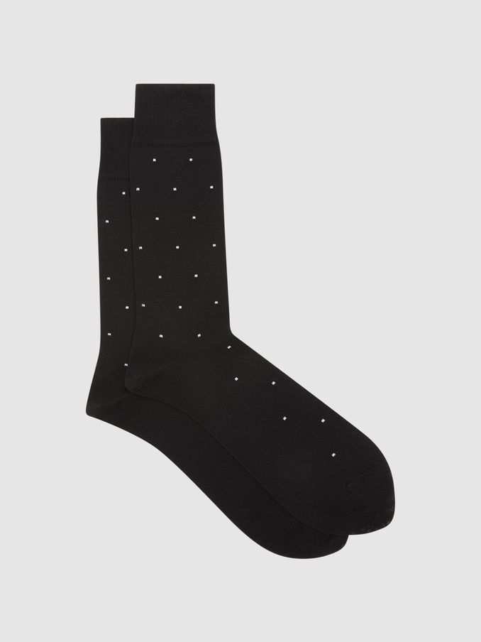 Polka Dot Socks in Black (T94133) | €15