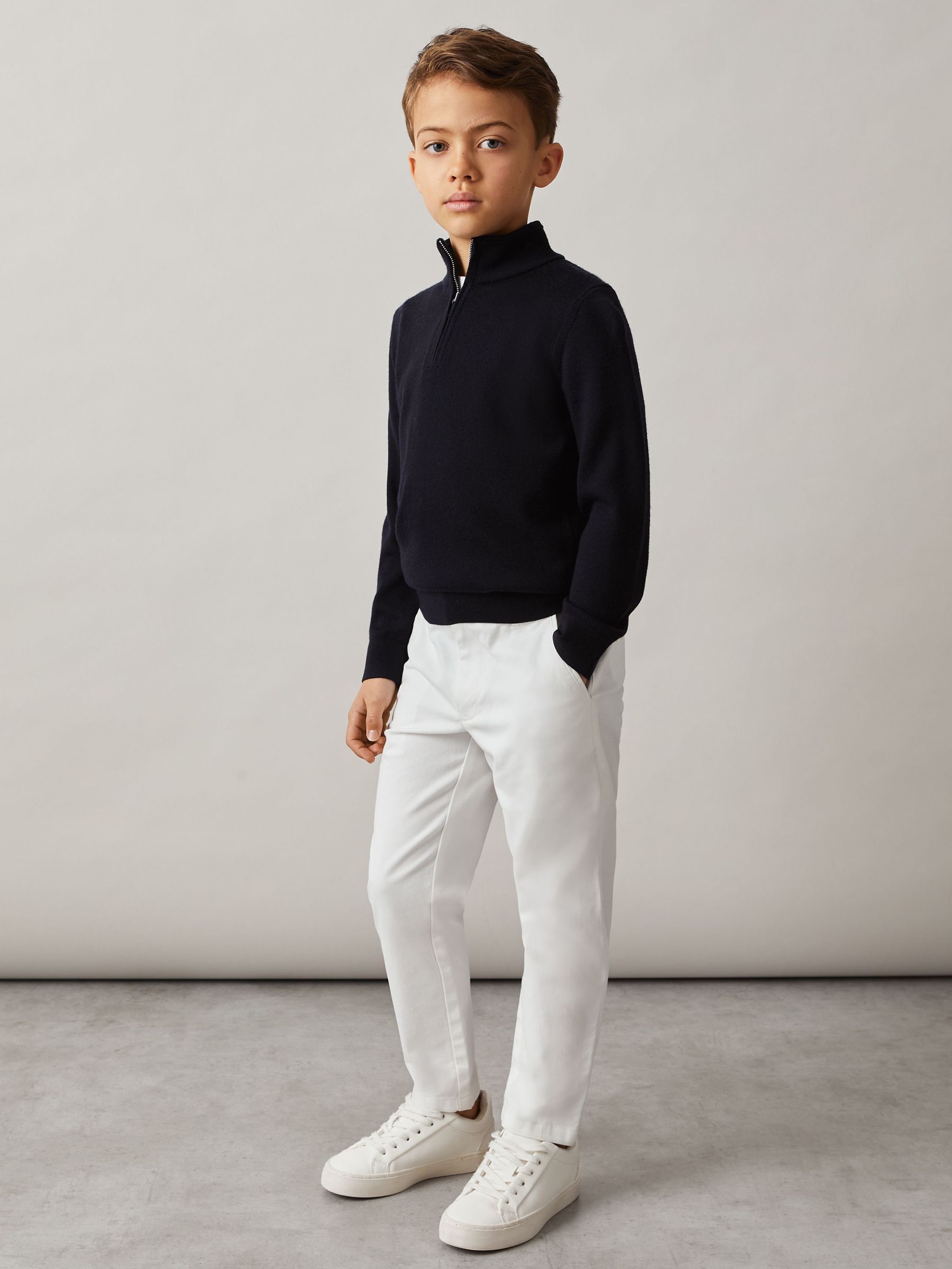 3-9 yrs Slim Fit Casual Chinos in White (T97354) | US$55