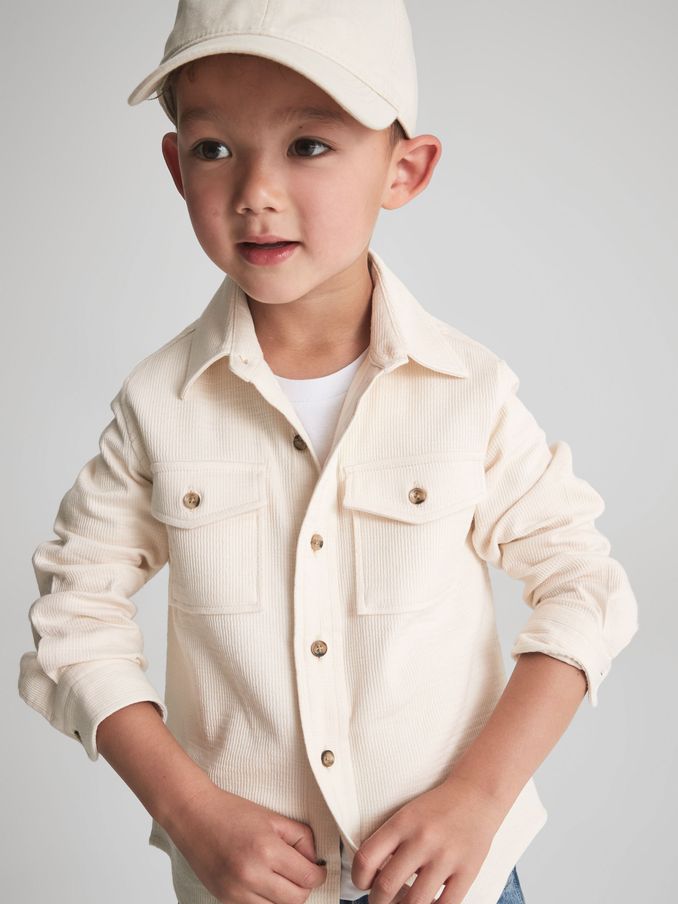 Junior Jersey Textured Overshirt in Ecru (T97355) | US$23