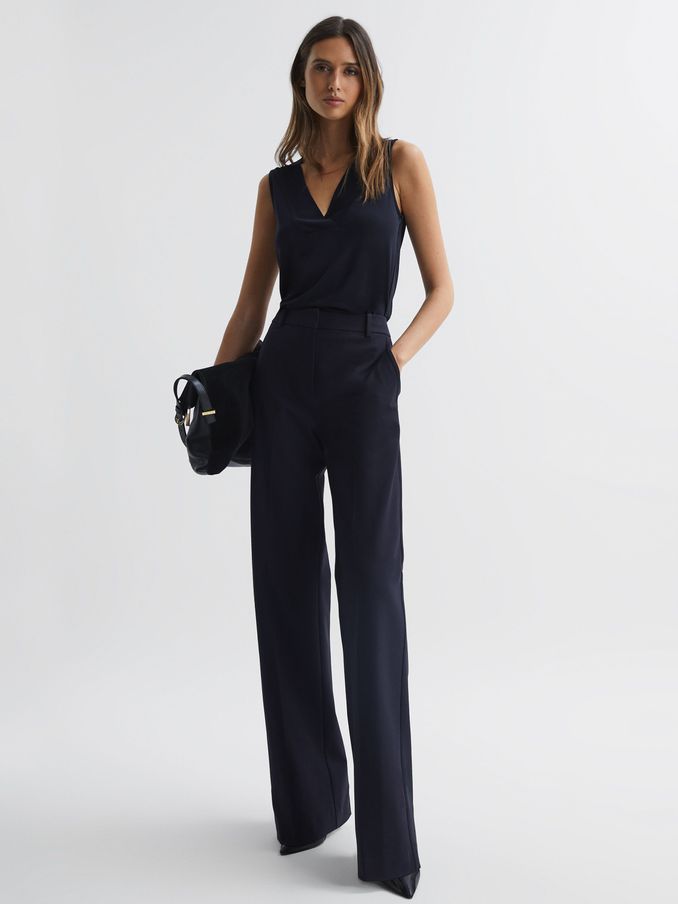 V-Neck Shell Blouse in Navy (T97874) | €41