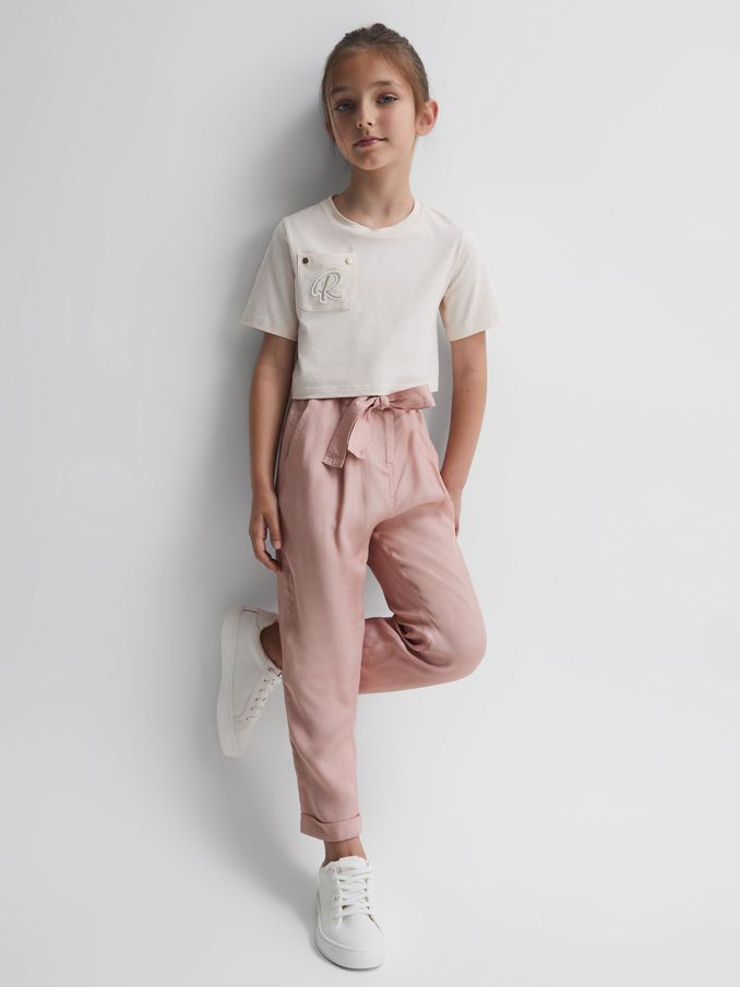 9-14 yrs Paper Bag Cargo Trousers in Pink (T99369) | CHF 24