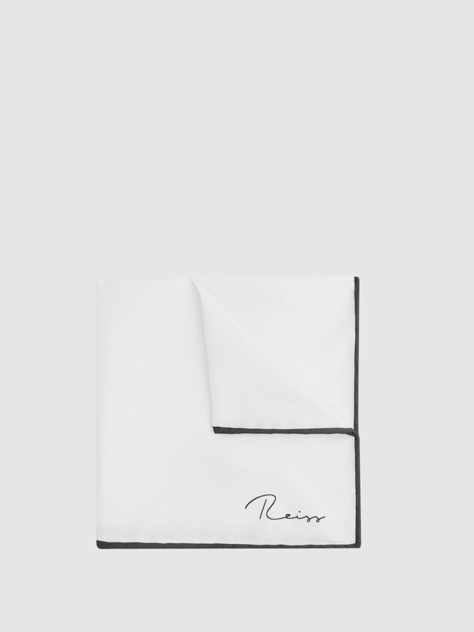 Plain Silk Pocket Square in White (U00828) | €55