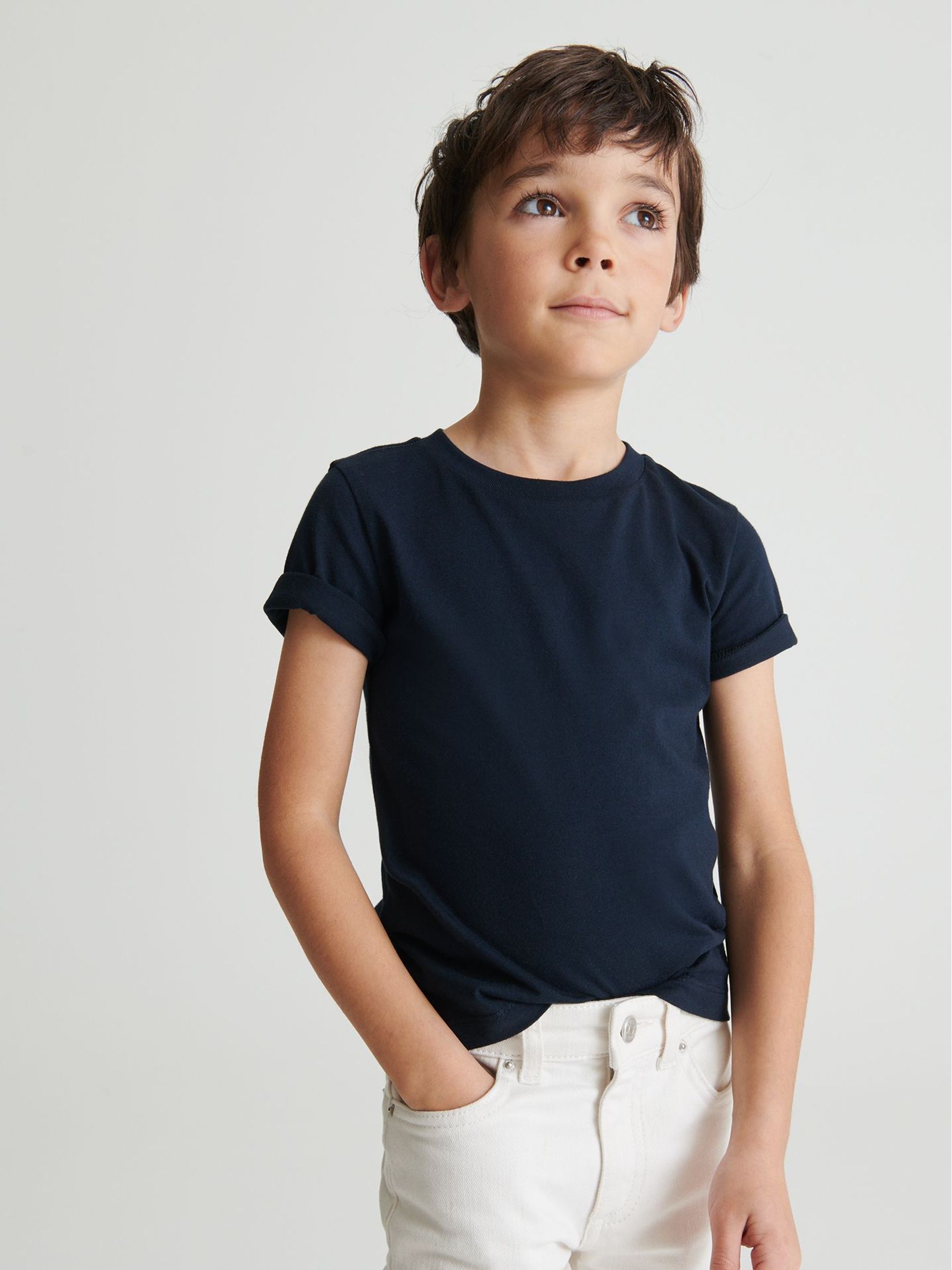 4-9 yrs Crew Neck T-Shirt in Navy (U00893) | €15