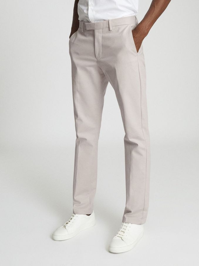 Slim Fit Chinos in Stone (U00944) | US$190