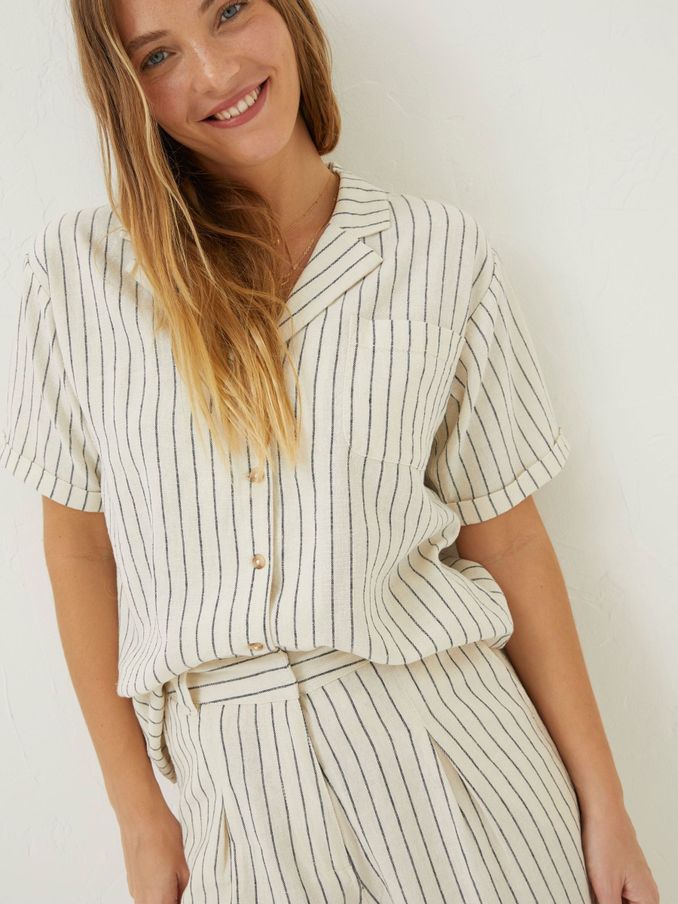 Natural Mali Linen Blend Stripe Shirt (U04310) | €20
