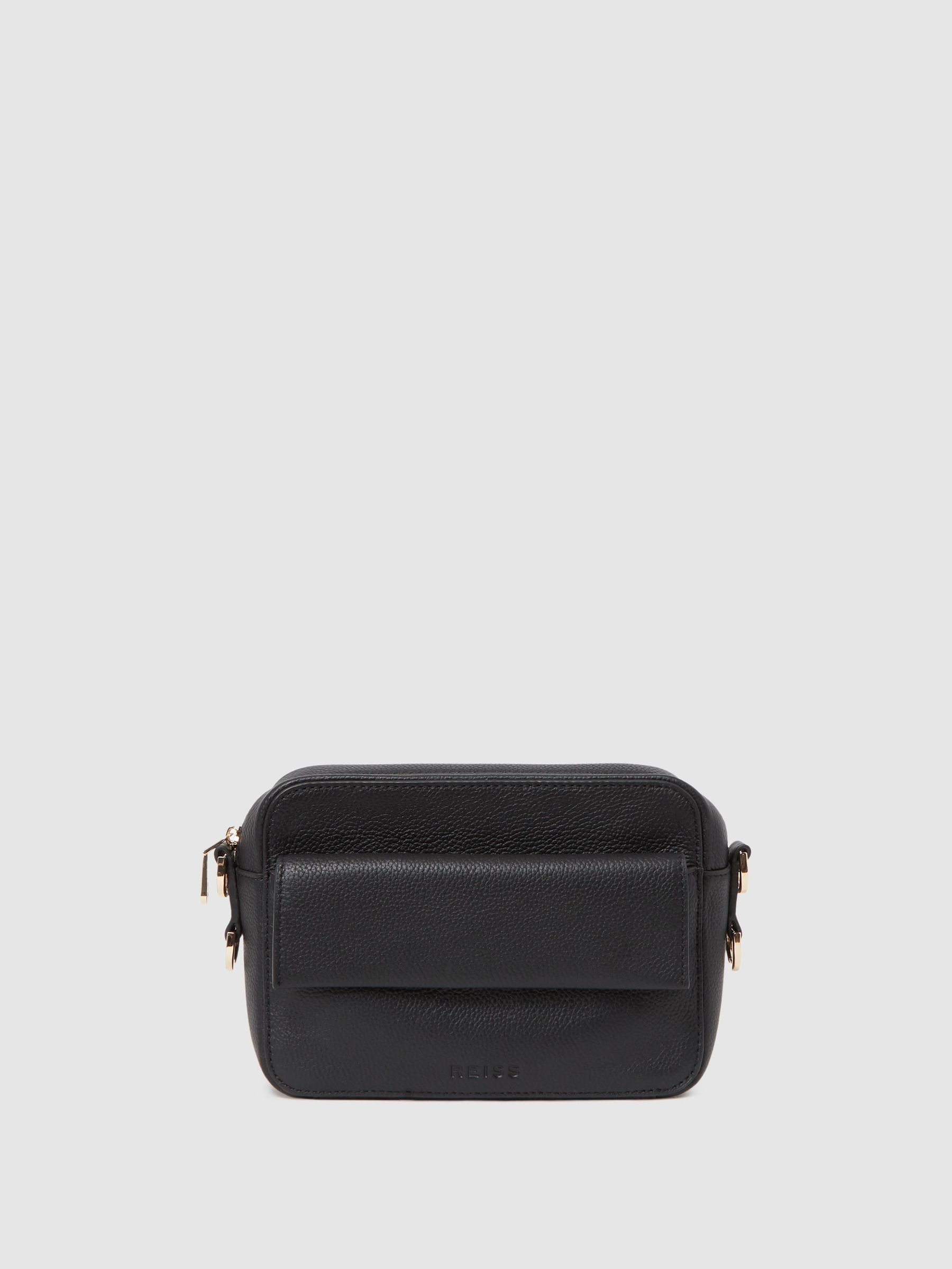 Leather Crossbody Camera Bag in Black (U20603) | $295