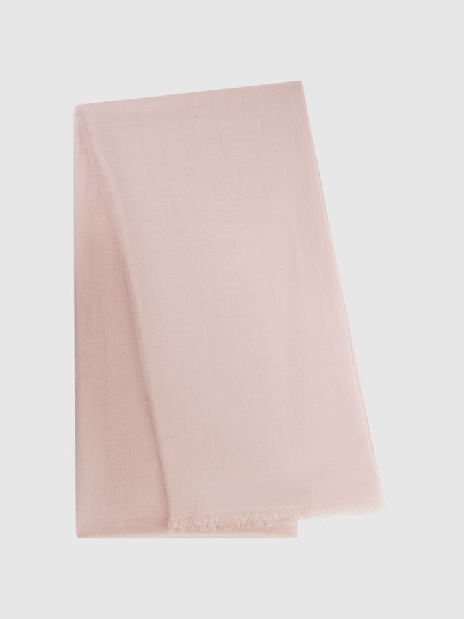 Wool-Cashmere Lightweight Scarf in Blush (U22453) | US$160