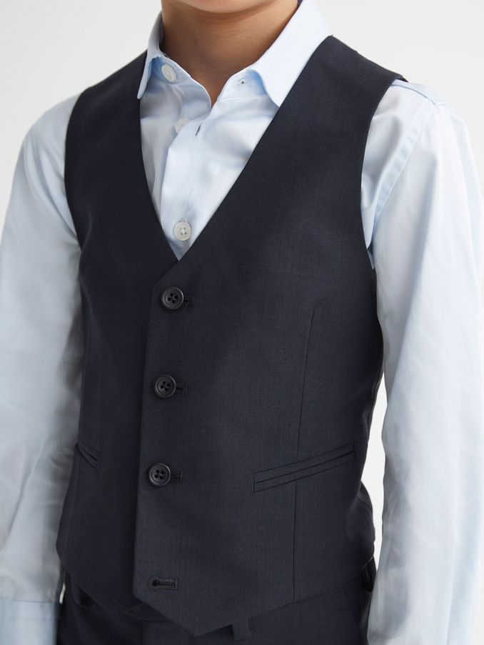 4-9 yrs Wool Blend Waistcoat in Navy (U39866) | US$75