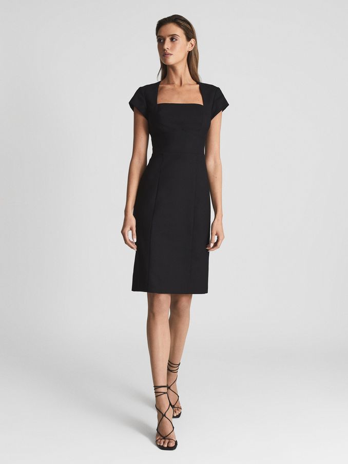 Tailored Dress in Black (U47616) | US$86