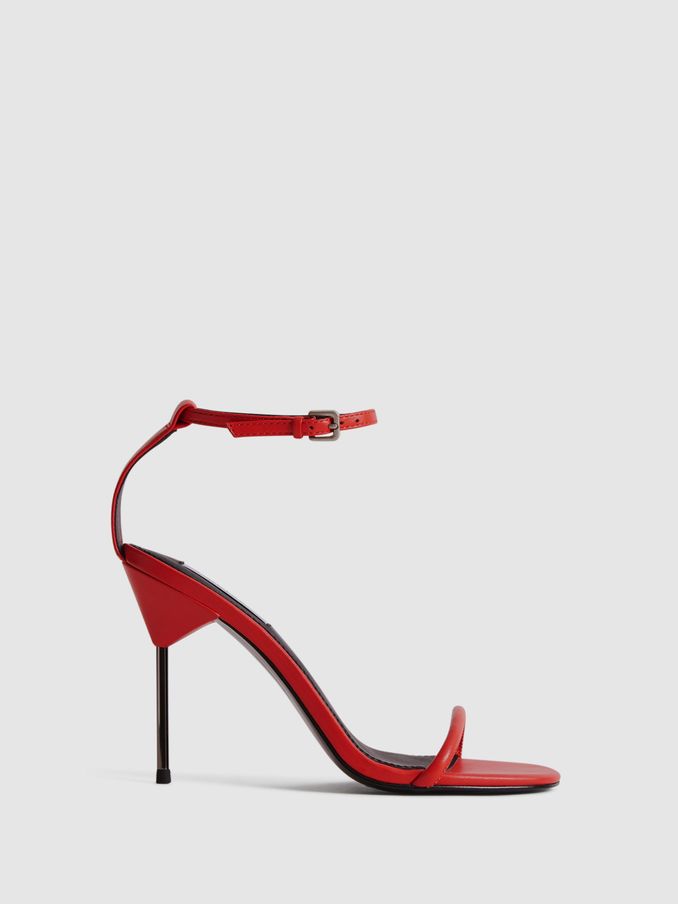 Strappy Pin Heel Sandals in Orange (U49183) | US$144