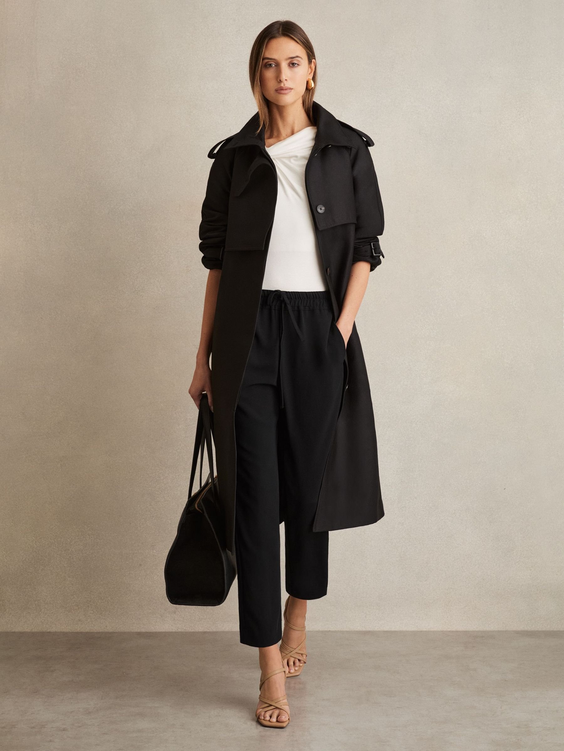 Tapered Pull On Trousers in Black (U49189) | €130