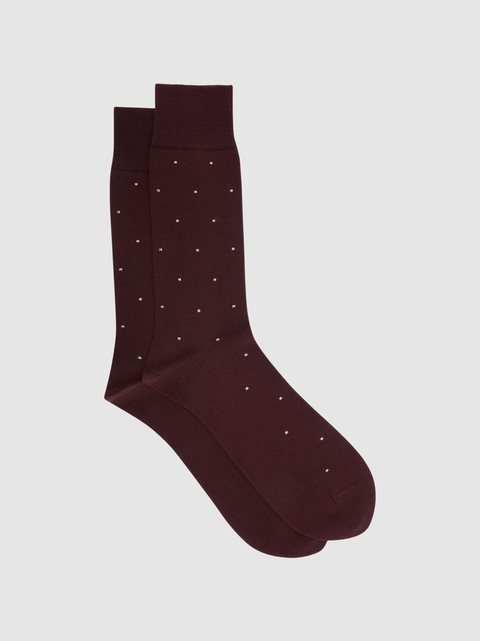Polka Dot Socks in Bordeaux (U49338) | €15