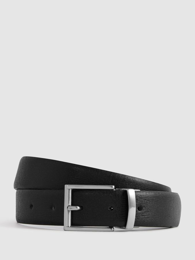 Reversible Leather Belt in Black (U70735) | US$110