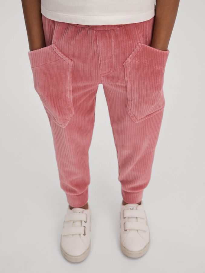 9-14 yrs Relaxed Corduroy Drawstring Trousers in Pink (U71813) | €33