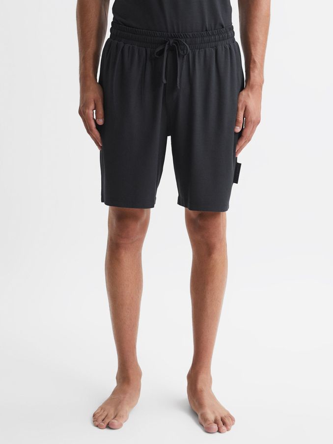Jersey short met trekkoord in antracietgrijs (U71815) | € 33