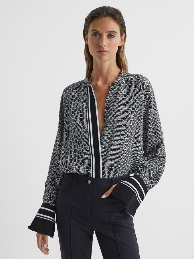 Bead Print Blouse in Navy (U75598) | €98